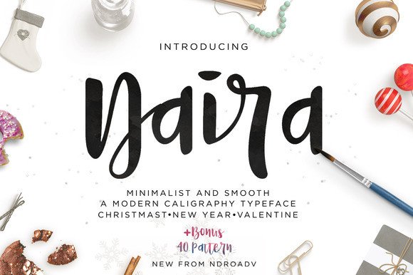 Naira Script: A Modern Calligraphy Font with Built-In Water Color Flexibility